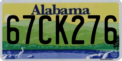 AL license plate 67CK276