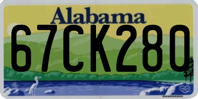 AL license plate 67CK280
