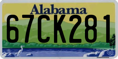 AL license plate 67CK281