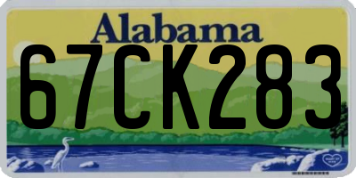 AL license plate 67CK283