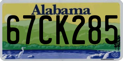 AL license plate 67CK285