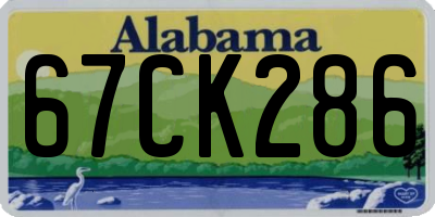 AL license plate 67CK286