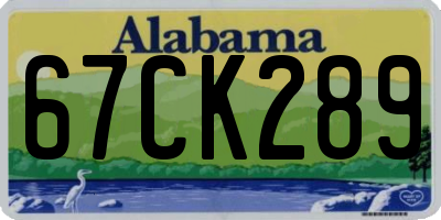 AL license plate 67CK289