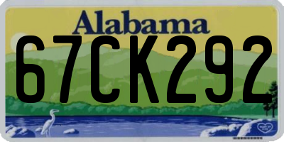 AL license plate 67CK292