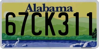 AL license plate 67CK311
