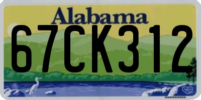 AL license plate 67CK312