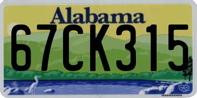 AL license plate 67CK315