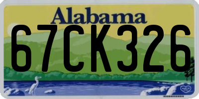 AL license plate 67CK326