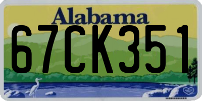 AL license plate 67CK351