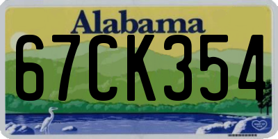 AL license plate 67CK354