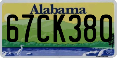 AL license plate 67CK380
