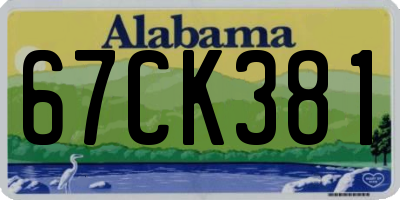 AL license plate 67CK381