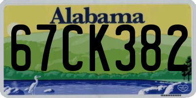 AL license plate 67CK382