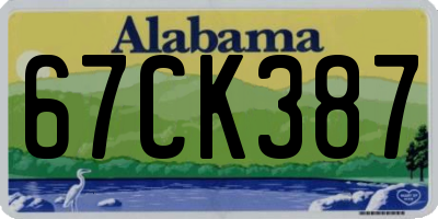 AL license plate 67CK387