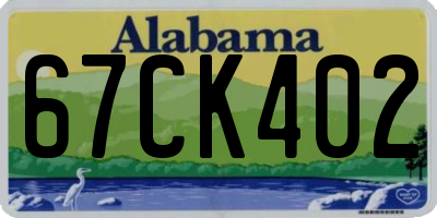 AL license plate 67CK402