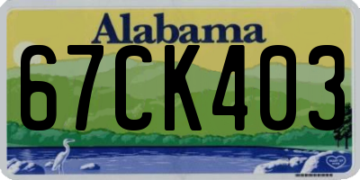AL license plate 67CK403