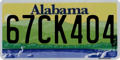 AL license plate 67CK404