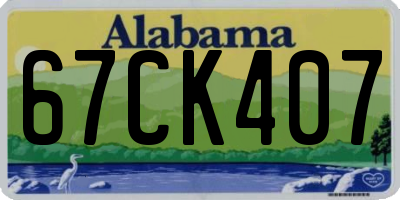 AL license plate 67CK407