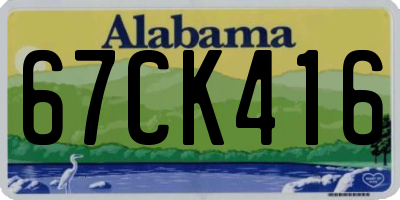 AL license plate 67CK416