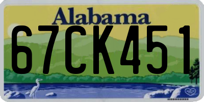 AL license plate 67CK451