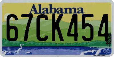 AL license plate 67CK454