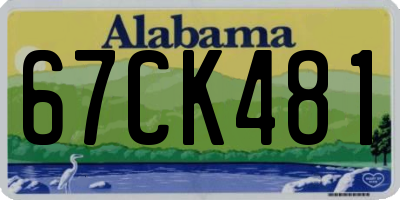 AL license plate 67CK481
