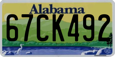AL license plate 67CK492