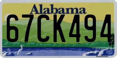 AL license plate 67CK494