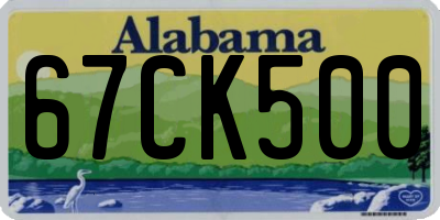 AL license plate 67CK500