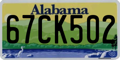 AL license plate 67CK502
