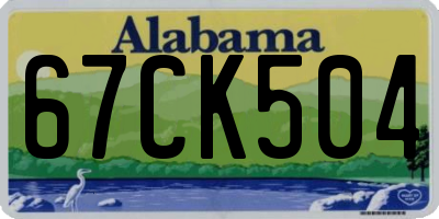 AL license plate 67CK504
