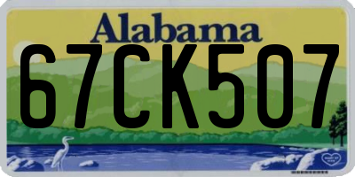 AL license plate 67CK507