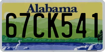 AL license plate 67CK541