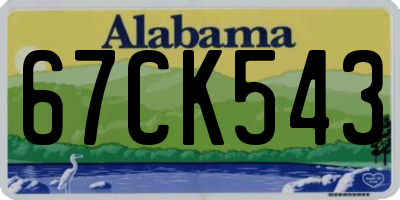 AL license plate 67CK543