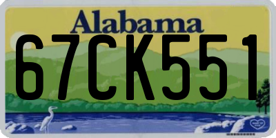 AL license plate 67CK551