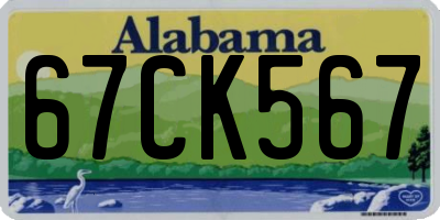 AL license plate 67CK567