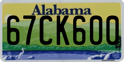 AL license plate 67CK600