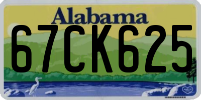 AL license plate 67CK625
