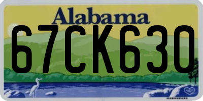AL license plate 67CK630