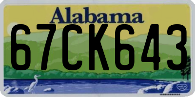 AL license plate 67CK643