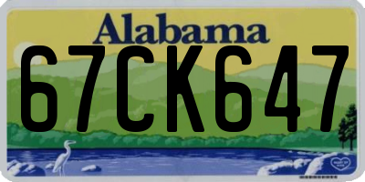 AL license plate 67CK647