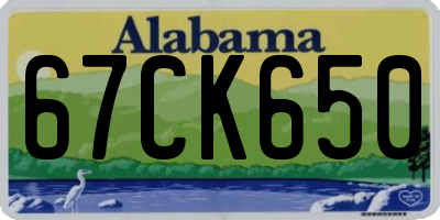 AL license plate 67CK650