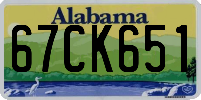 AL license plate 67CK651