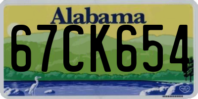 AL license plate 67CK654