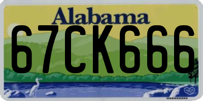 AL license plate 67CK666