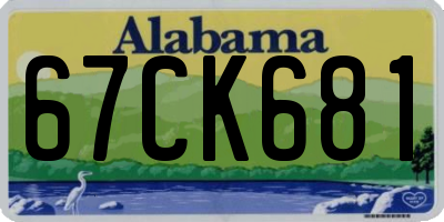 AL license plate 67CK681