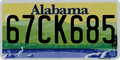 AL license plate 67CK685