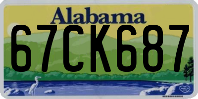 AL license plate 67CK687
