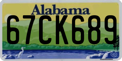 AL license plate 67CK689