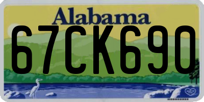 AL license plate 67CK690